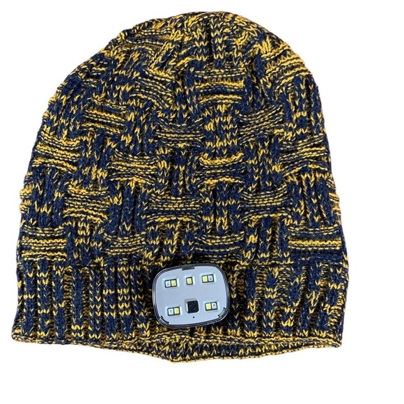 Goldworld Unisex LED Lighted Beanie w/ Phone Arm Band - Black Yellow - One size